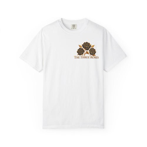 The Three Roses Graphic: Unisex T-Shirt  Gold & Black Floral Tee