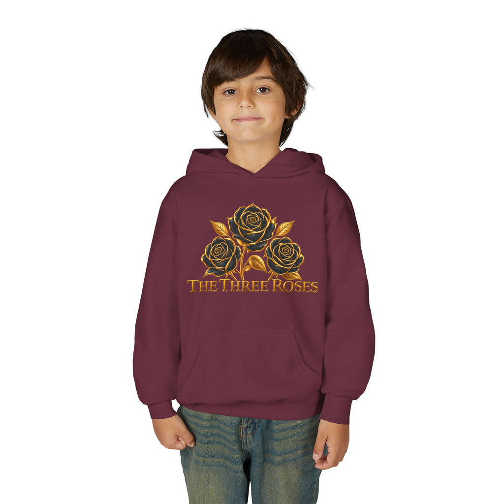 The Three Roses: Unisex Youth Gold Logo Hoodie