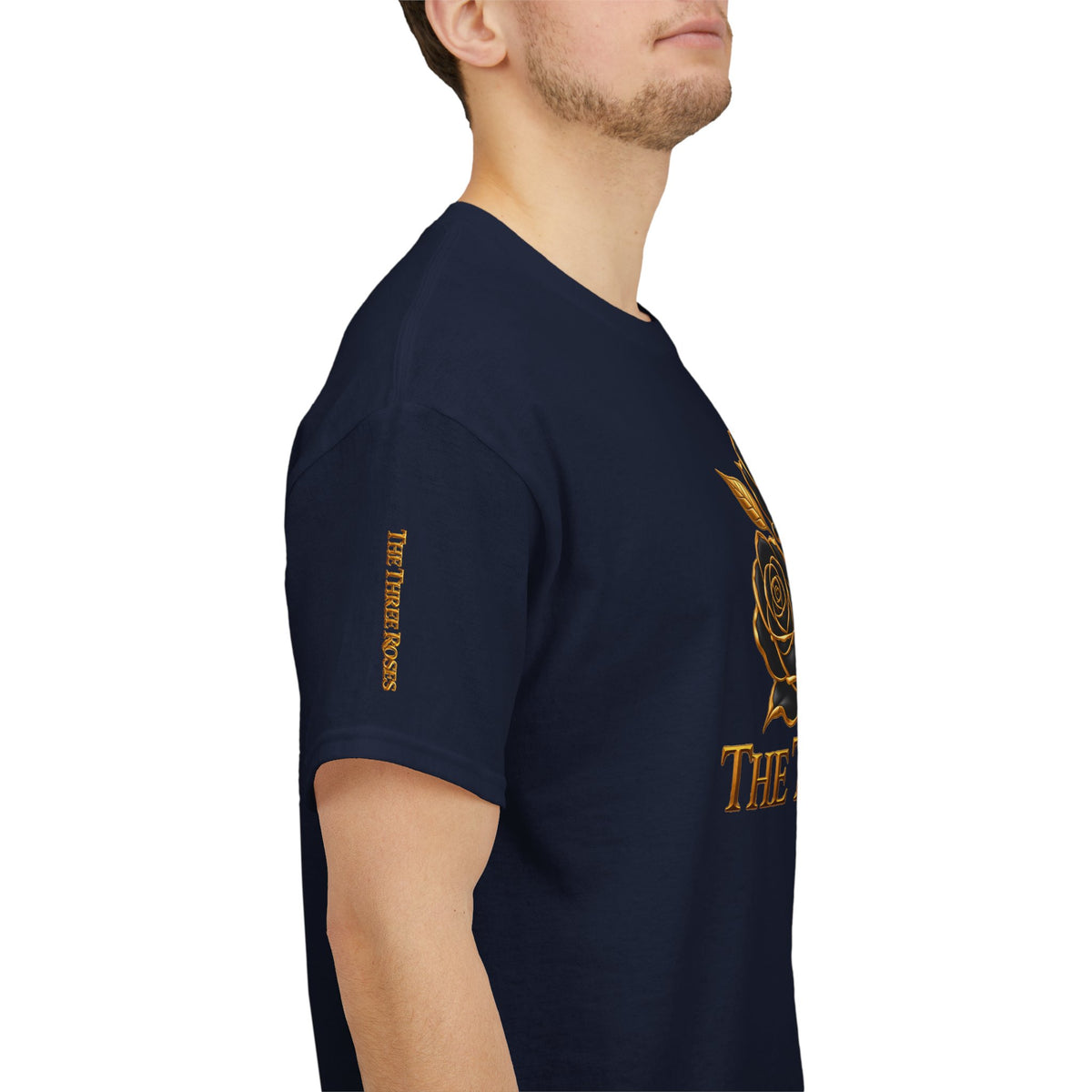 The Three Roses Tee — Mens Gold Floral Graphic T-Shirt