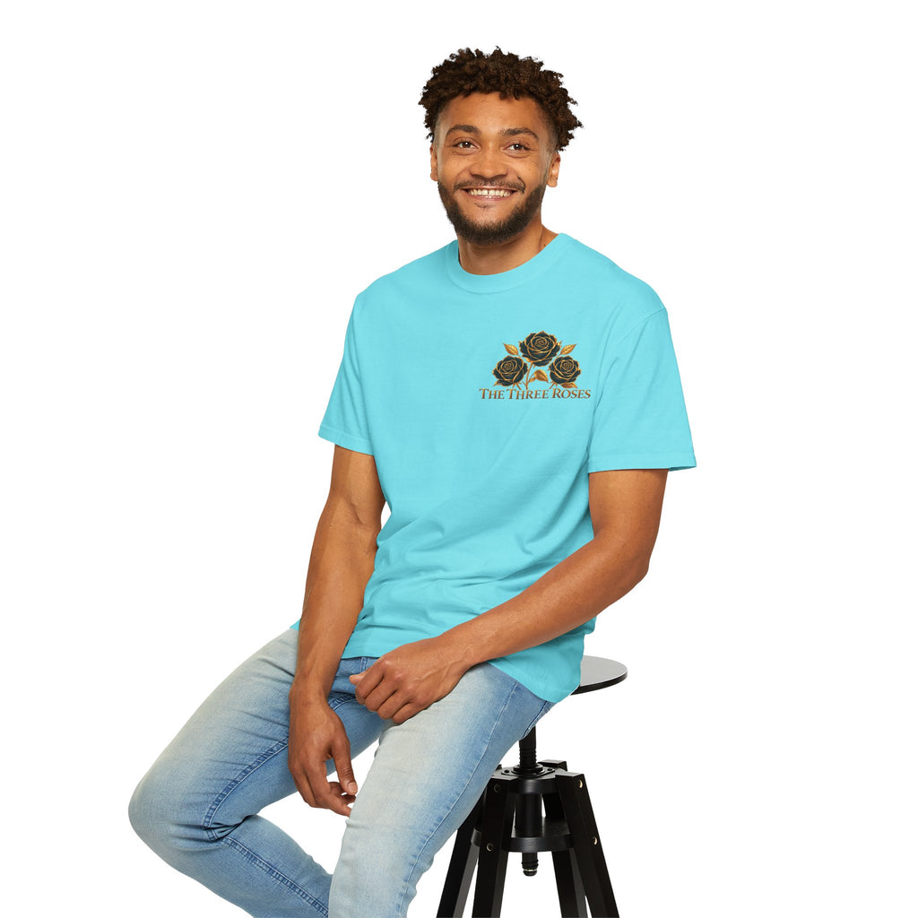 The Three Roses Graphic: Unisex T-Shirt  Gold & Black Floral Tee