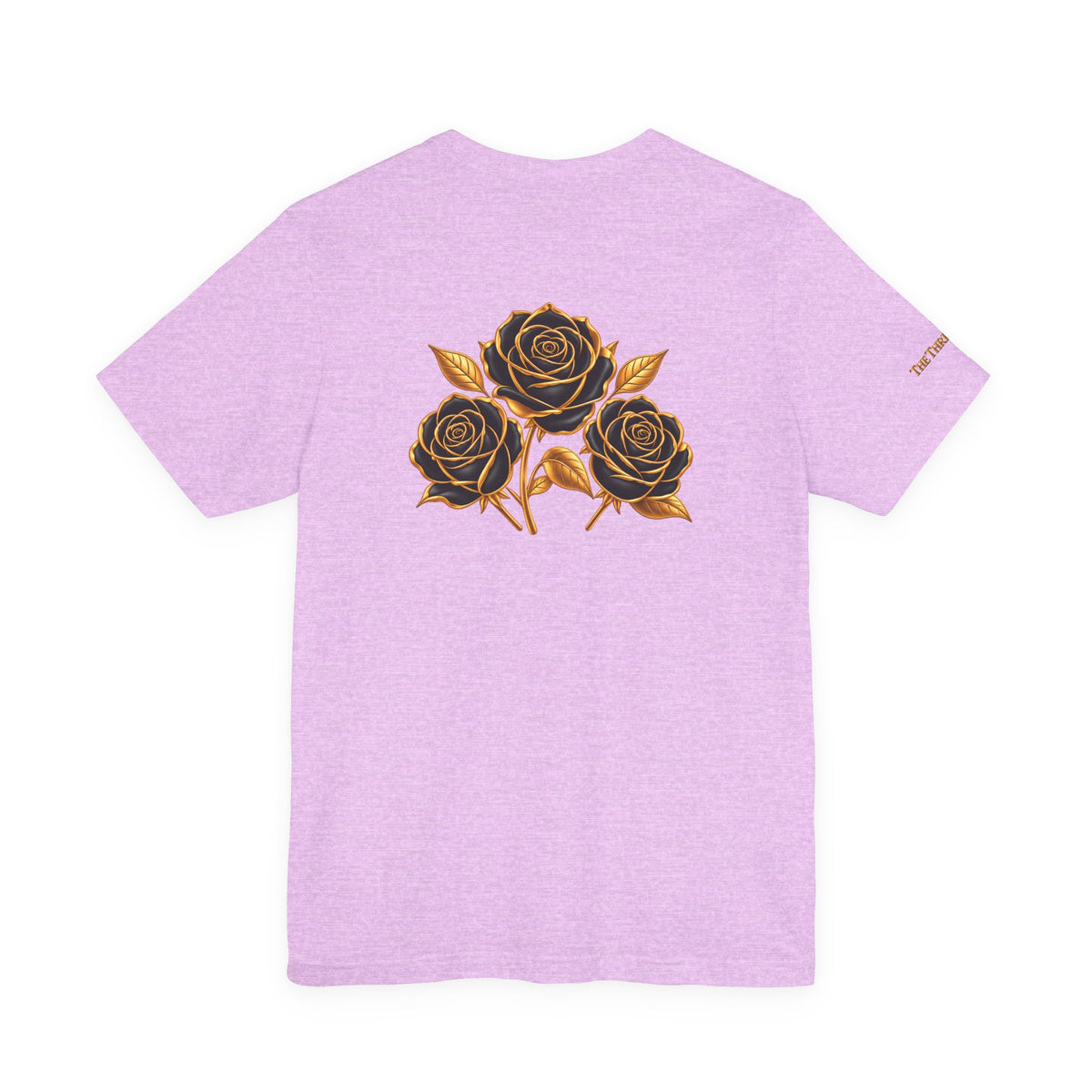 The Three Roses: Unisex Gold Black Rose T-Shirt Graphic Logo