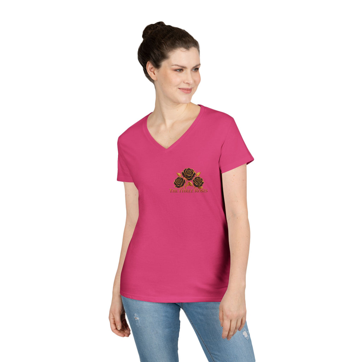 The Three Roses: Ladies' V-Neck T-Shirt