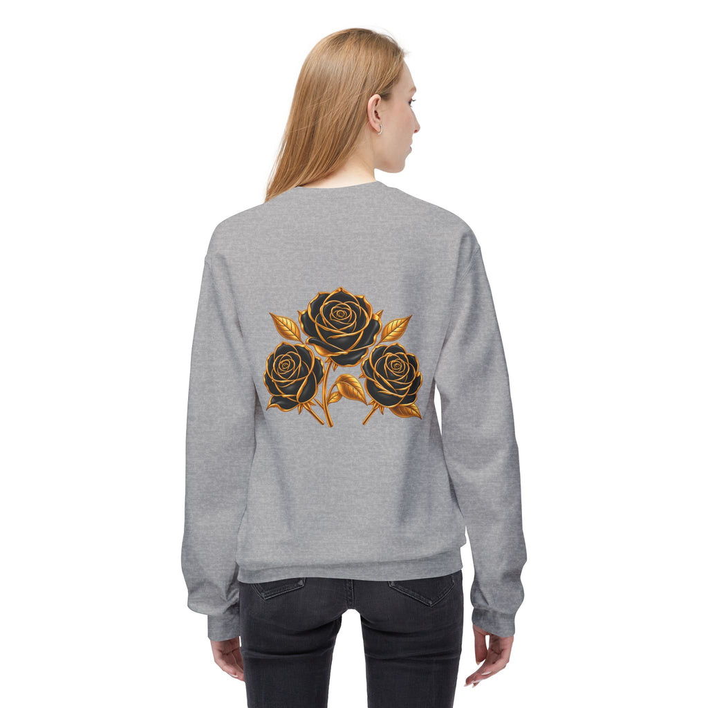 The Three Roses: Unisex Crewneck Gold Rose Sweatshirt Graphic Logo