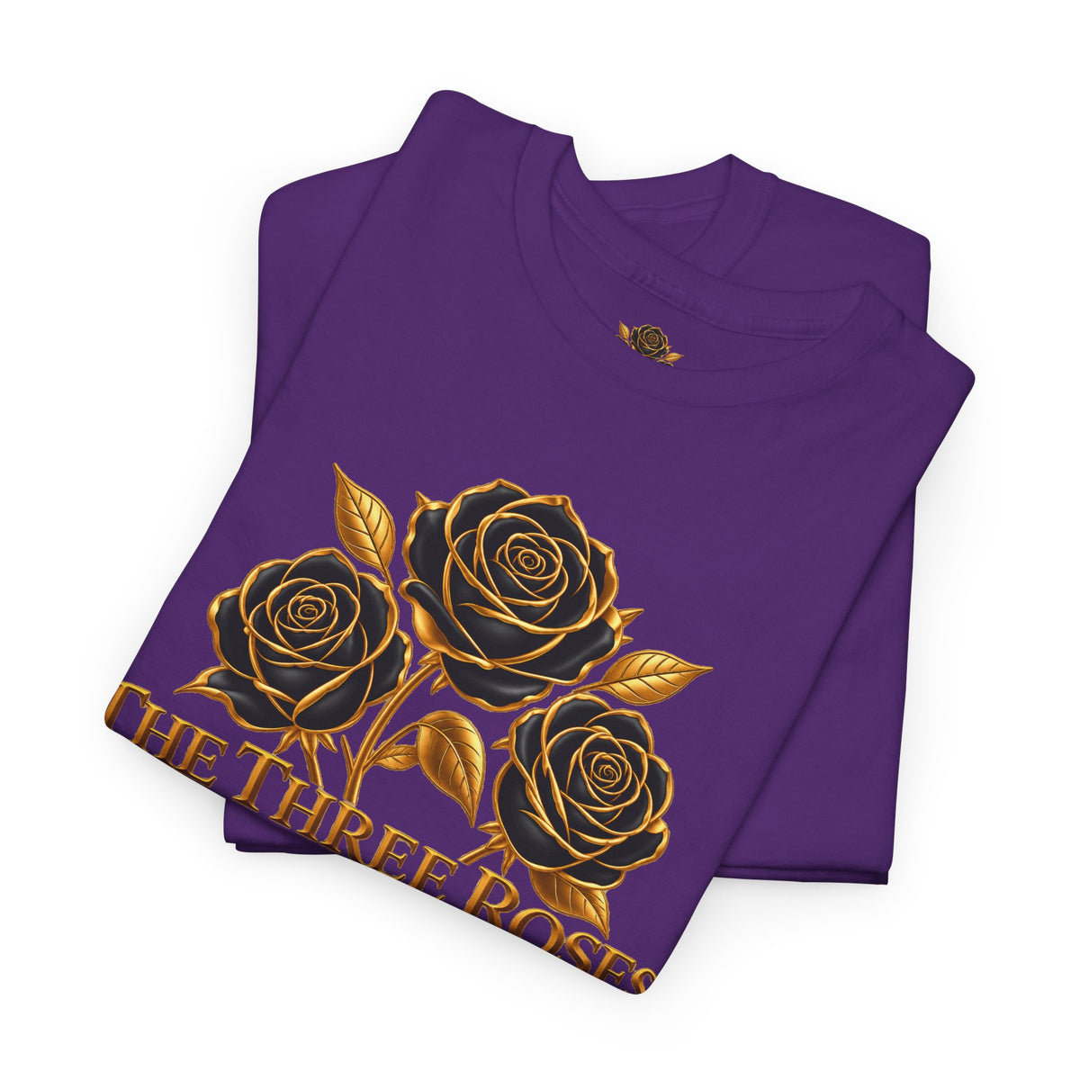 The Three Roses Tee — Mens Gold Floral Graphic T-Shirt