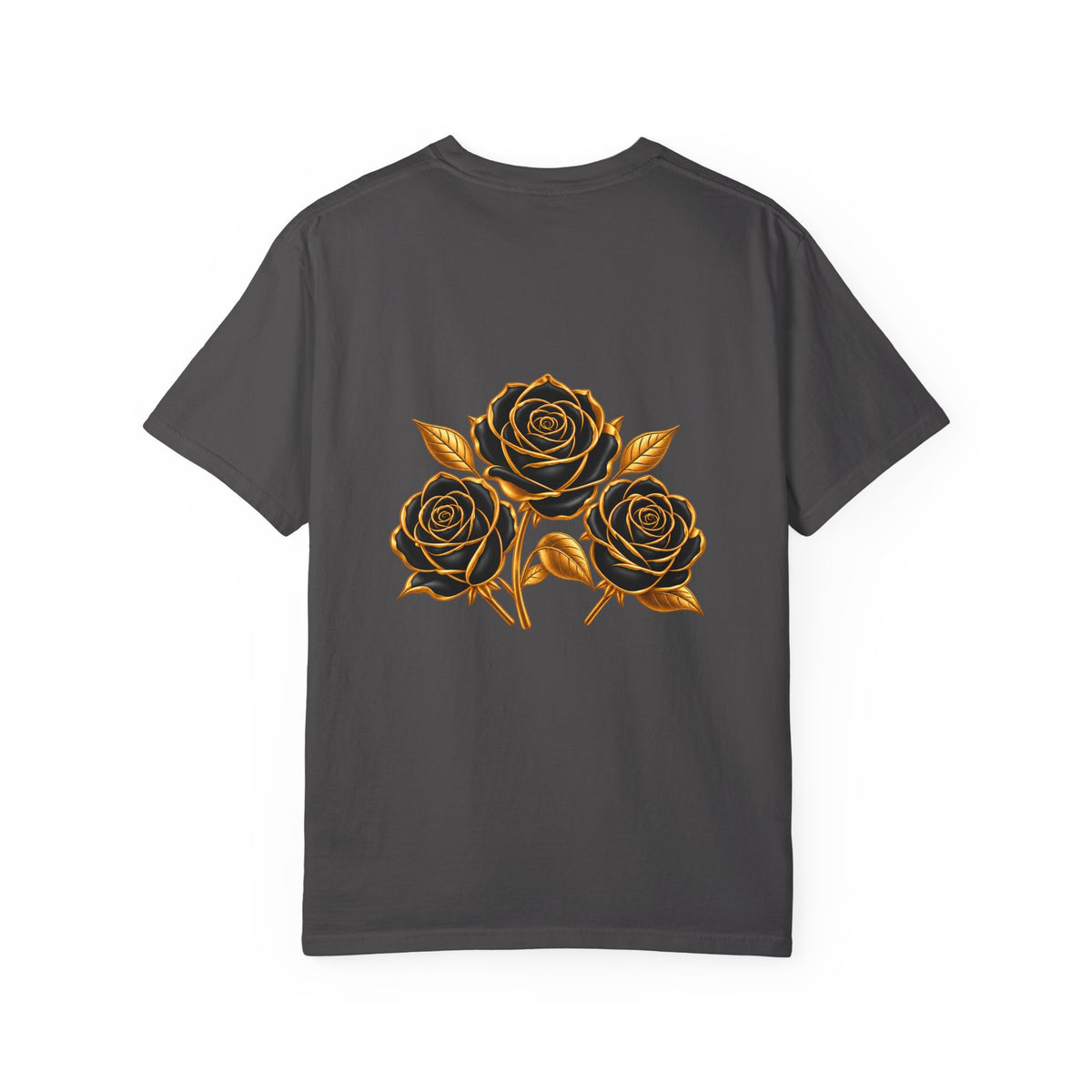The Three Roses Graphic: Unisex T-Shirt  Gold & Black Floral Tee