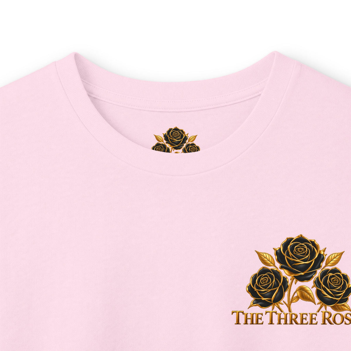 Long Sleeve Tee — Golden Black Rose Chest & Back Design