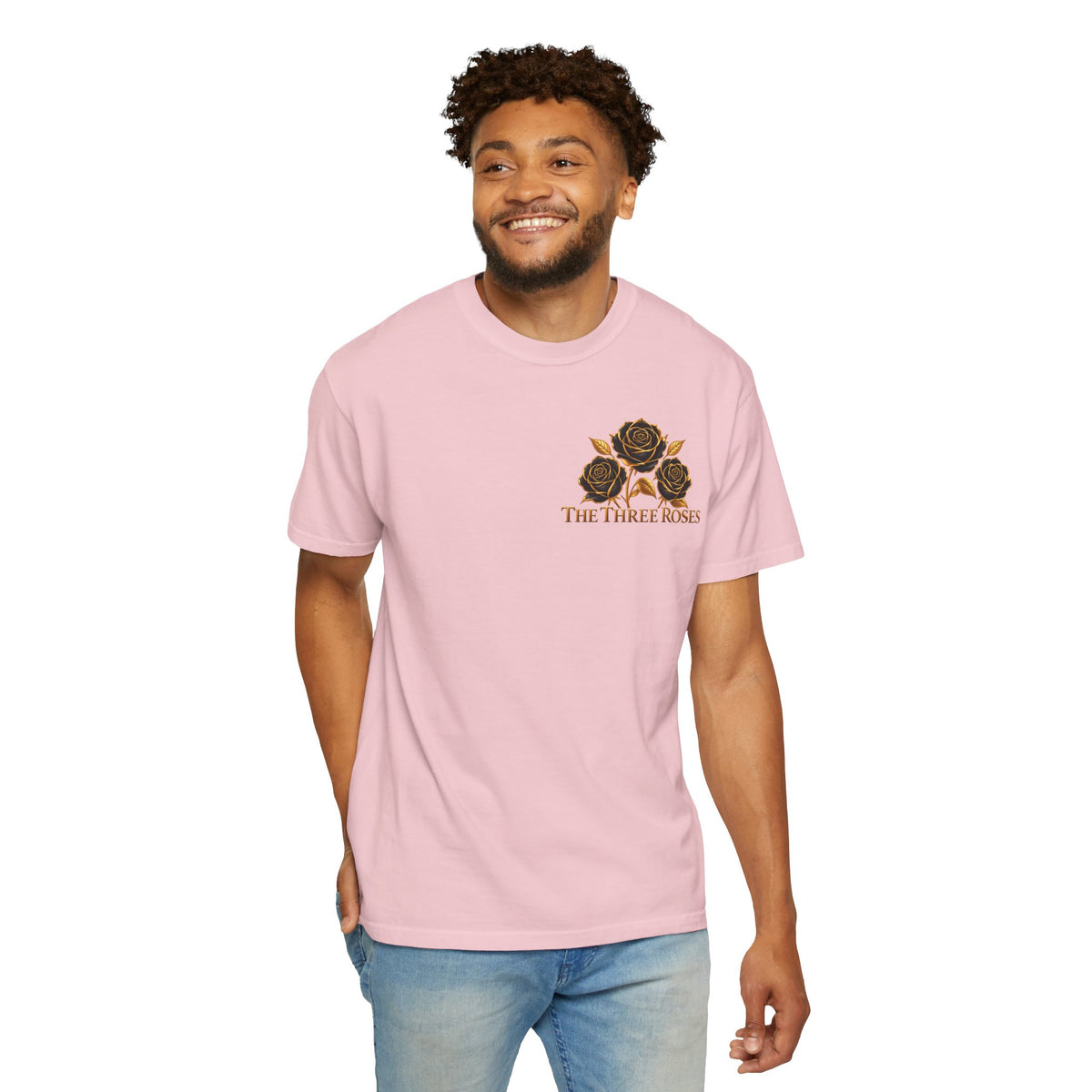 The Three Roses Graphic: Unisex T-Shirt  Gold & Black Floral Tee