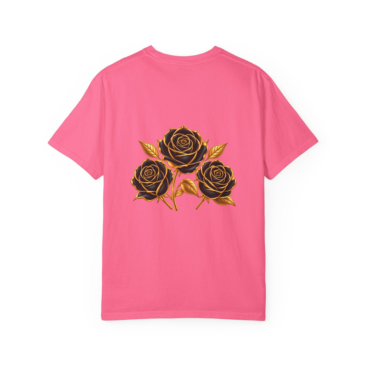 The Three Roses Graphic: Unisex T-Shirt  Gold & Black Floral Tee