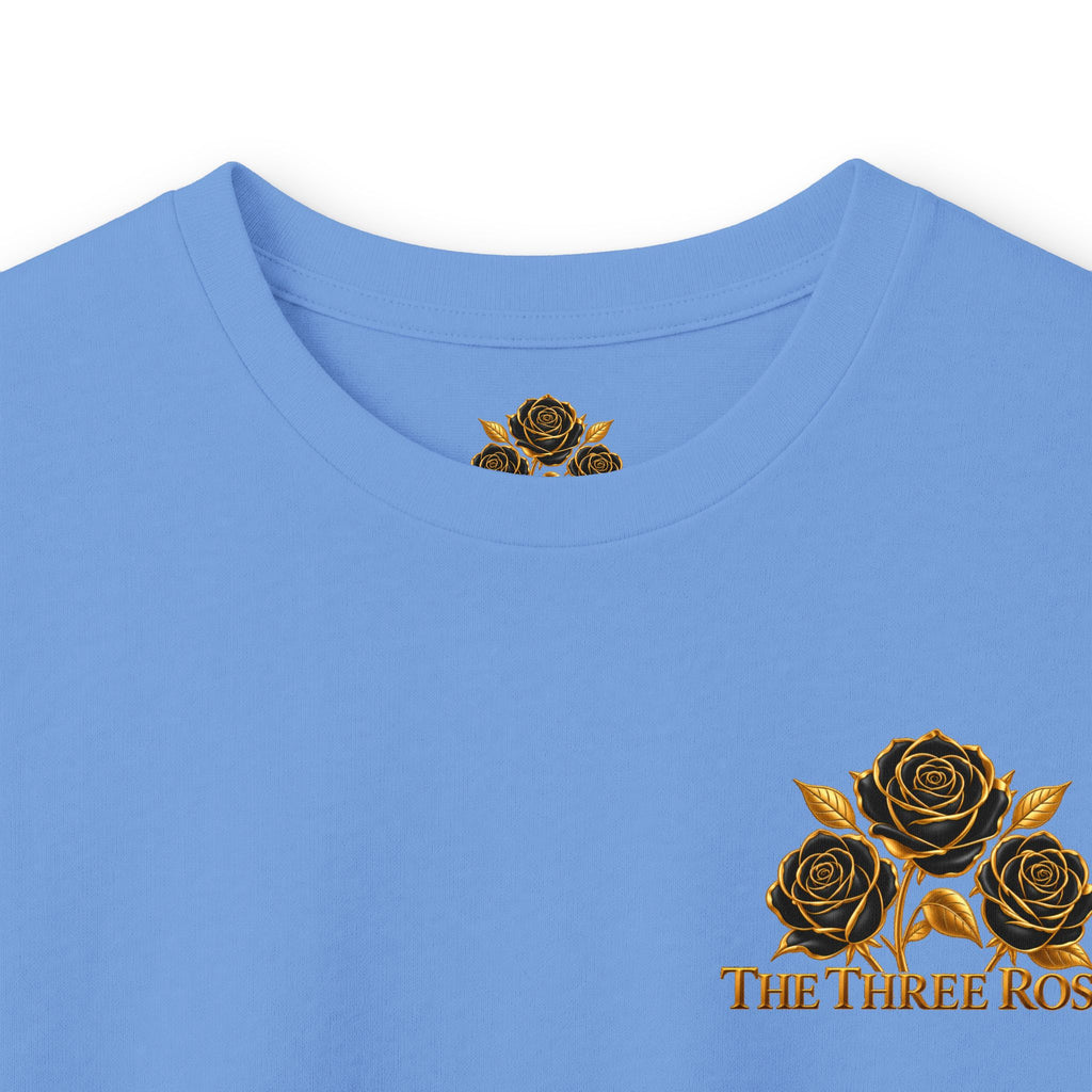Long Sleeve Tee — Golden Black Rose Chest & Back Design