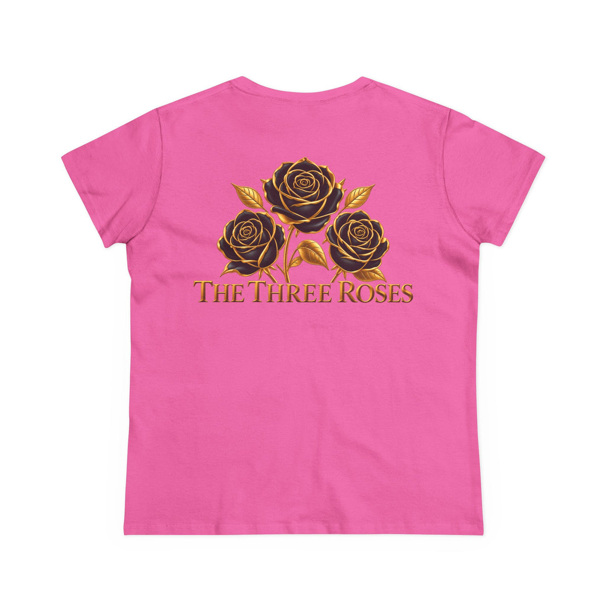 The Three Roses Tee: Womens Black & Gold Rose Graphic T-Shirt