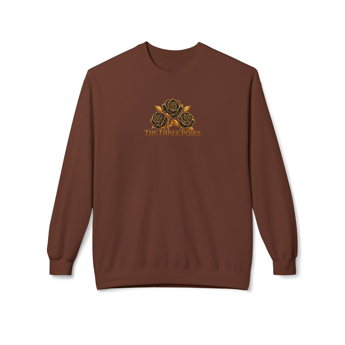 The Three Roses: Unisex Crewneck Gold Rose Sweatshirt Graphic Logo