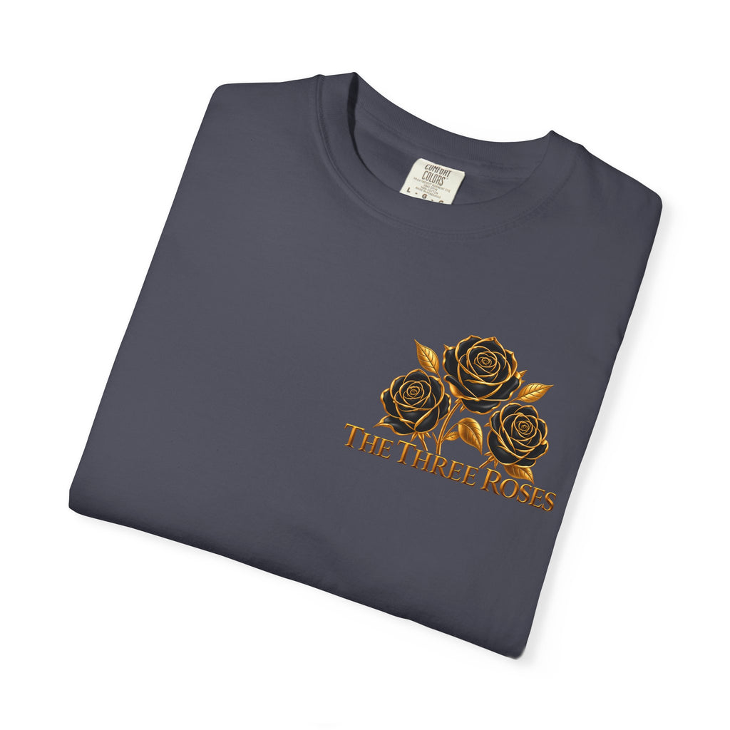 The Three Roses Graphic: Unisex T-Shirt  Gold & Black Floral Tee