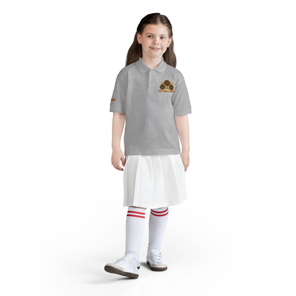 The Three Roses: Youth Polo T-Shirt Embroidered