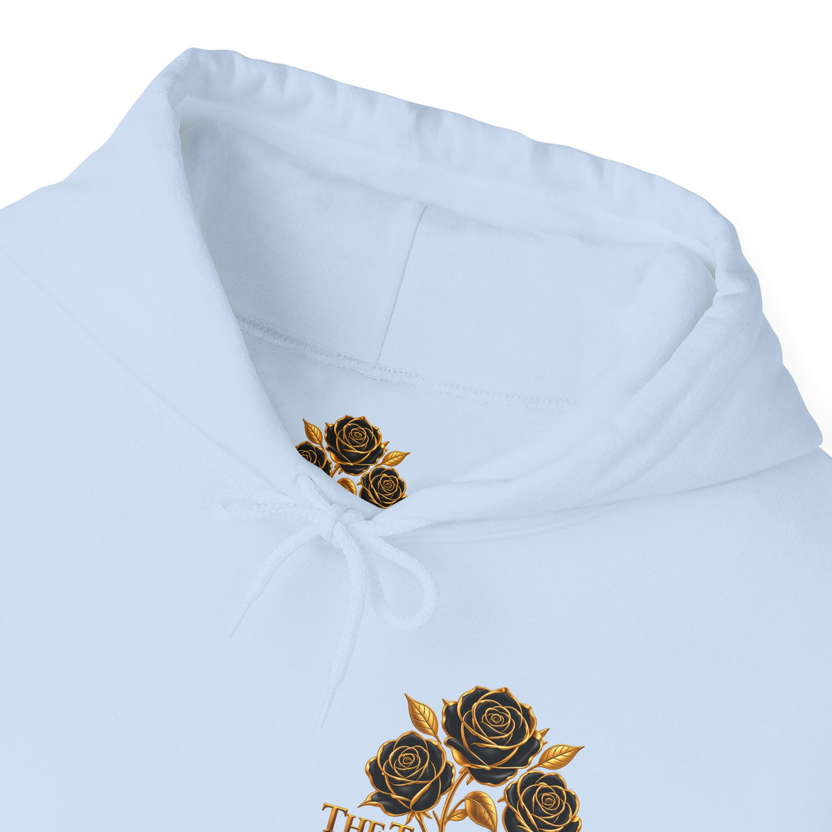 The Three Roses Hoodie: Unisex Gold Rose Graphic Hooded Sweatshirt