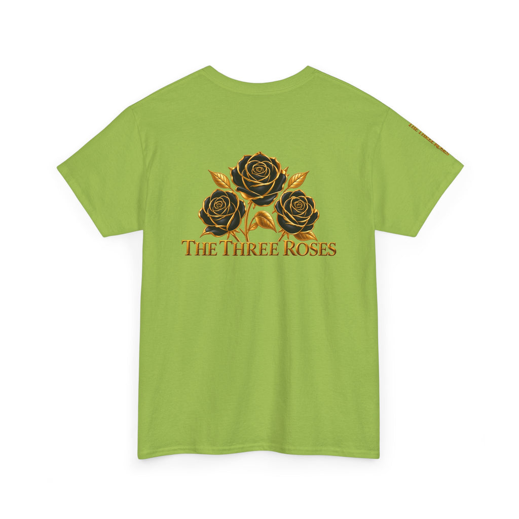 The Three Roses Tee — Mens Gold Floral Graphic T-Shirt