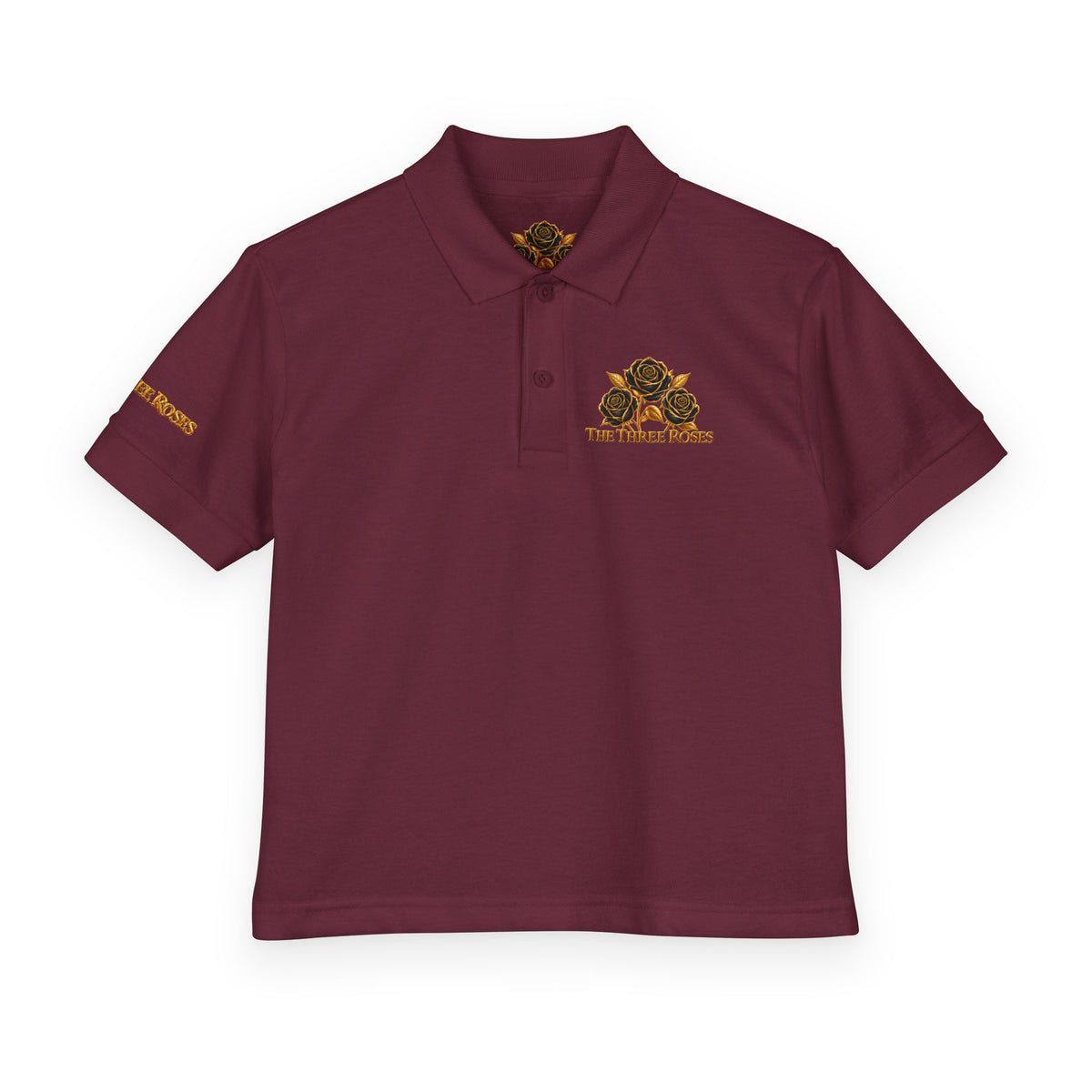 The Three Roses: Youth Polo T-Shirt Embroidered