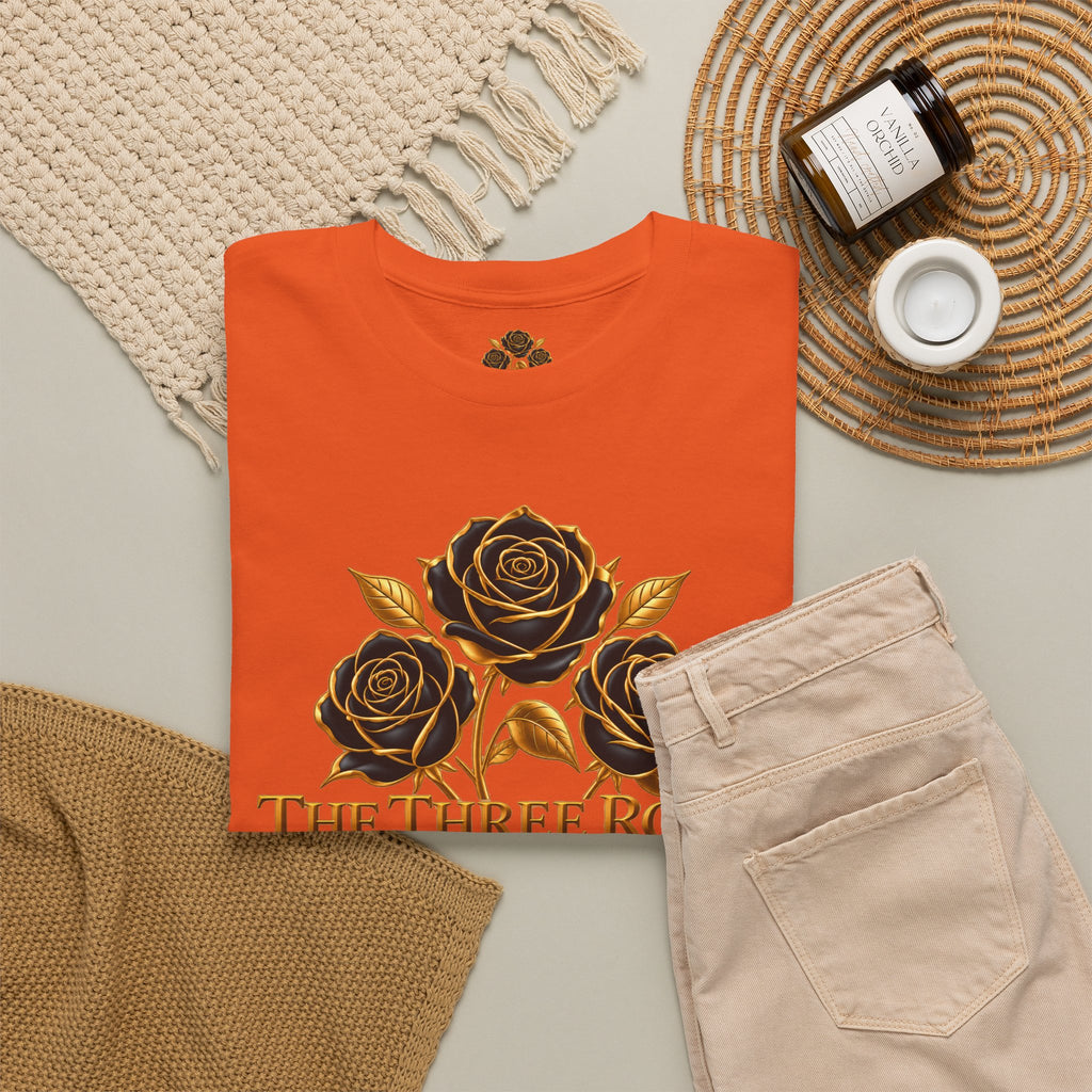 The Three Roses Tee — Mens Gold Floral Graphic T-Shirt