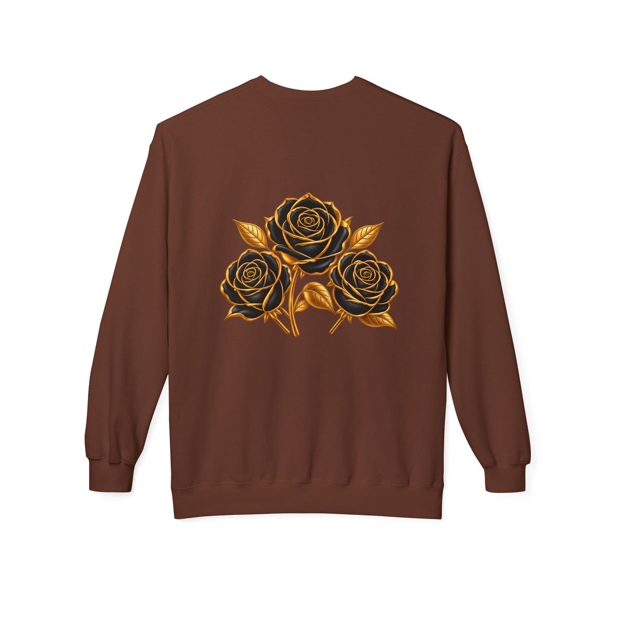 The Three Roses: Unisex Crewneck Gold Rose Sweatshirt Graphic Logo