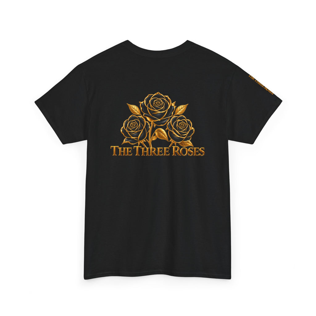 The Three Roses Tee — Mens Gold Floral Graphic T-Shirt