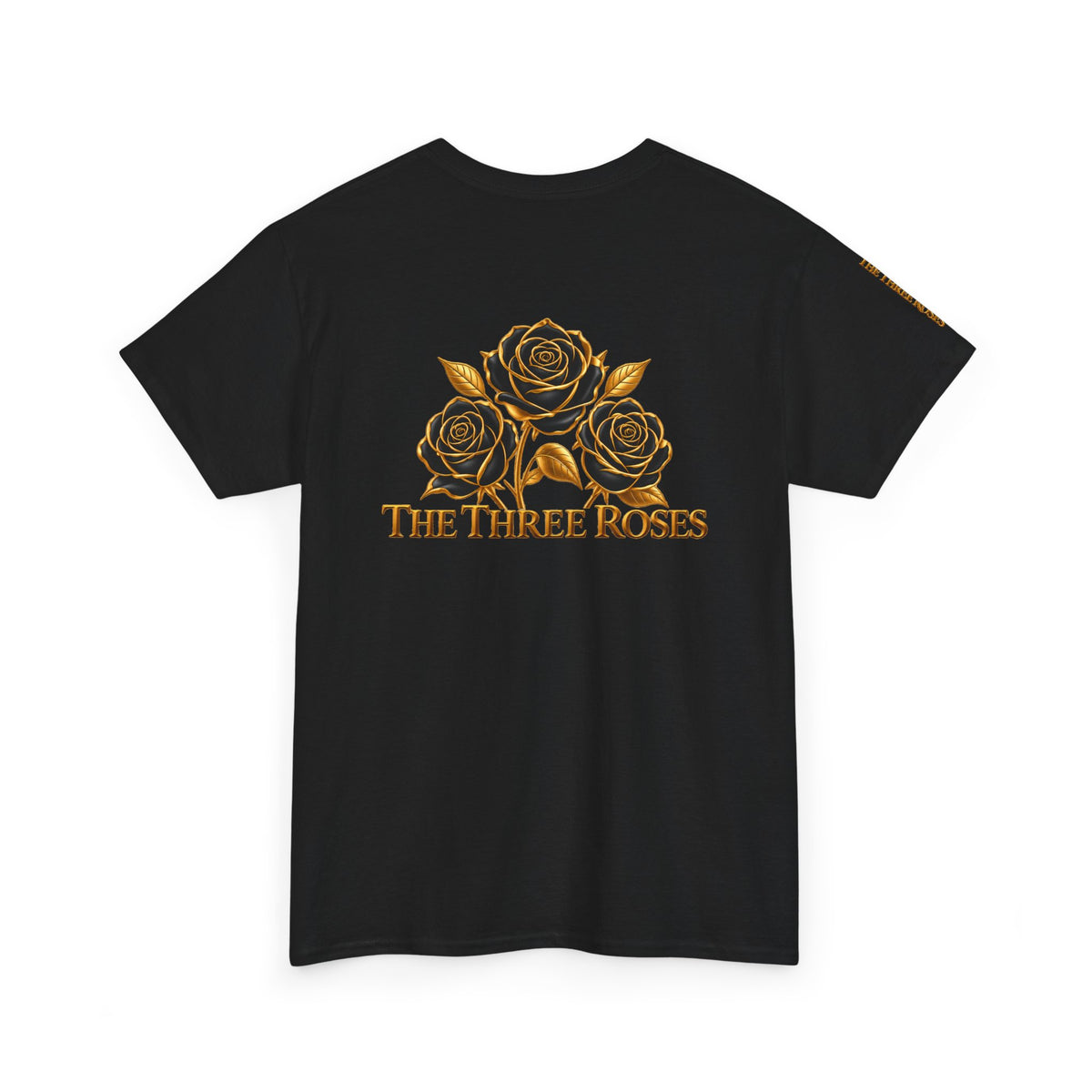 The Three Roses Tee — Mens Gold Floral Graphic T-Shirt