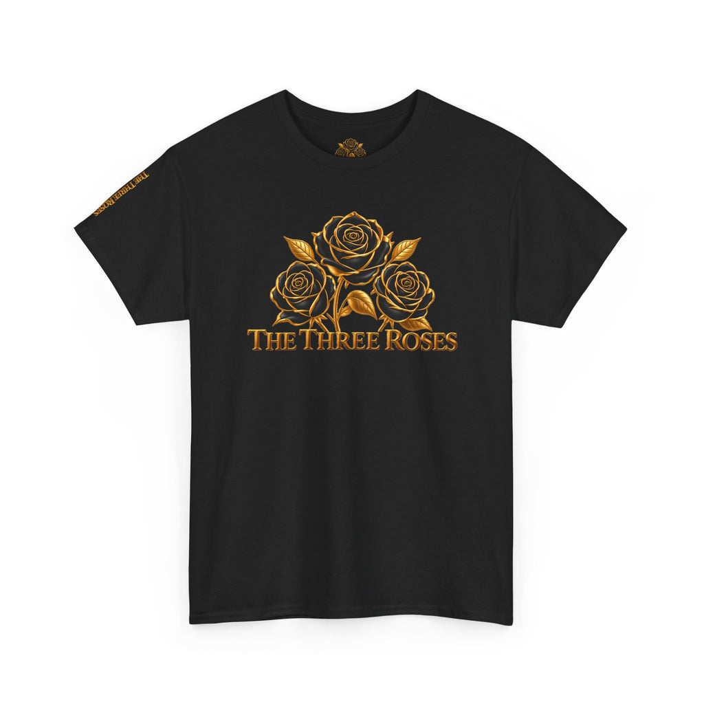 The Three Roses Tee — Mens Gold Floral Graphic T-Shirt