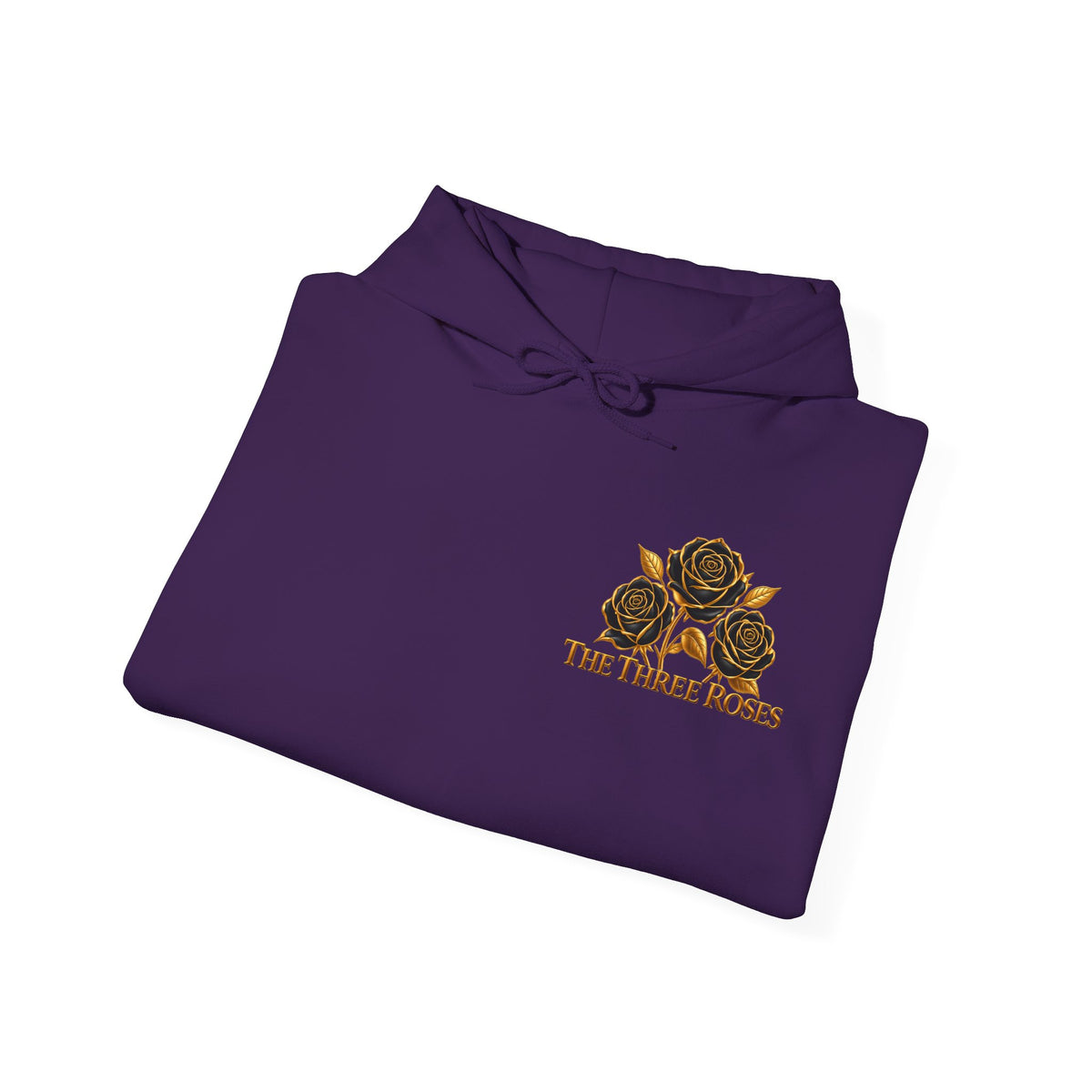 The Three Roses Hoodie: Unisex Gold Rose Graphic Hooded Sweatshirt