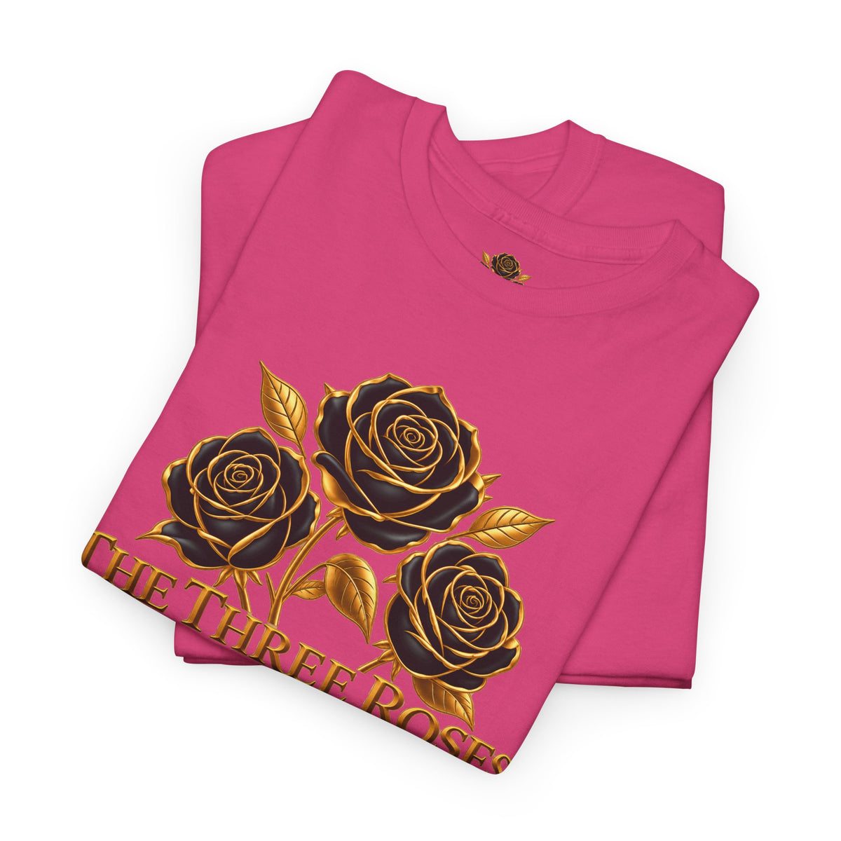 The Three Roses Tee — Mens Gold Floral Graphic T-Shirt