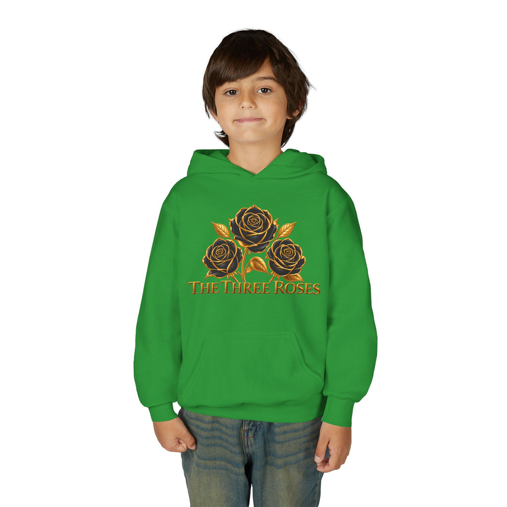 The Three Roses: Unisex Youth Gold Logo Hoodie