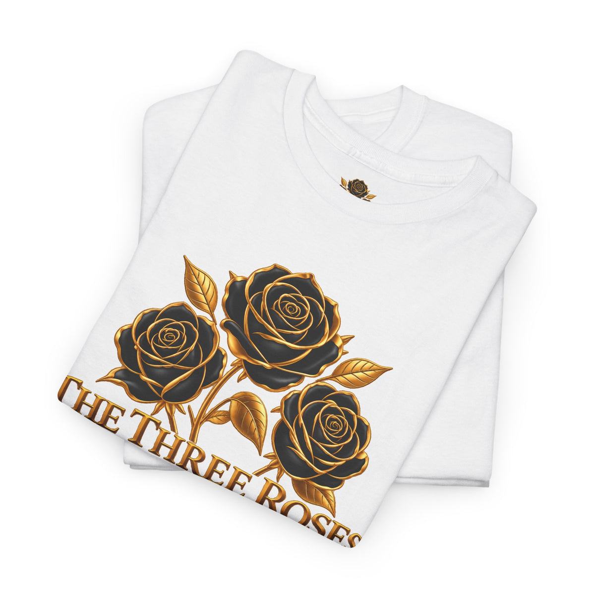 The Three Roses Tee — Mens Gold Floral Graphic T-Shirt