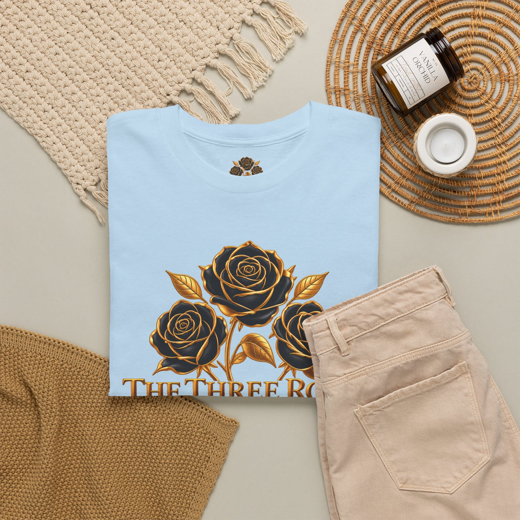The Three Roses Tee — Mens Gold Floral Graphic T-Shirt