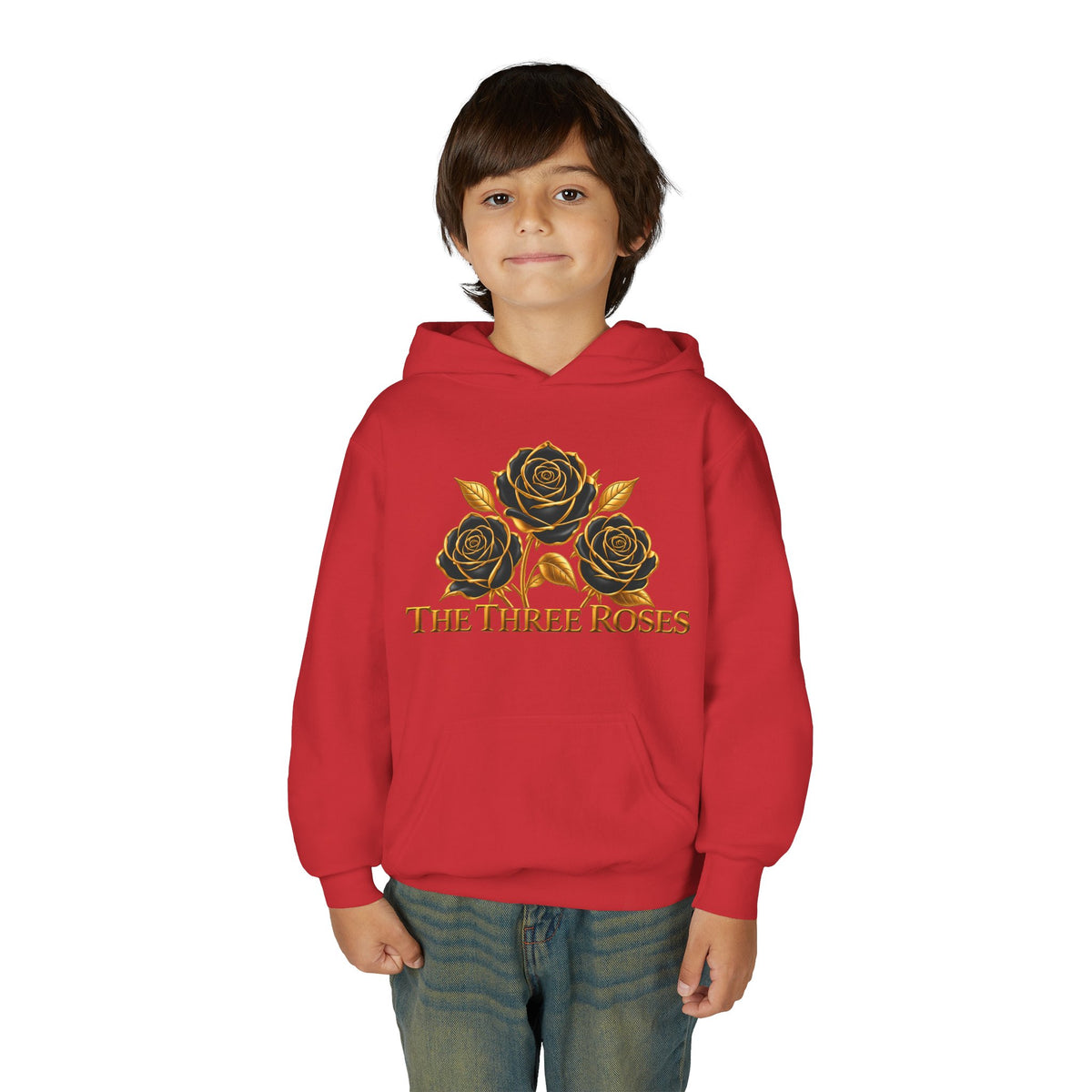 The Three Roses: Unisex Youth Gold Logo Hoodie