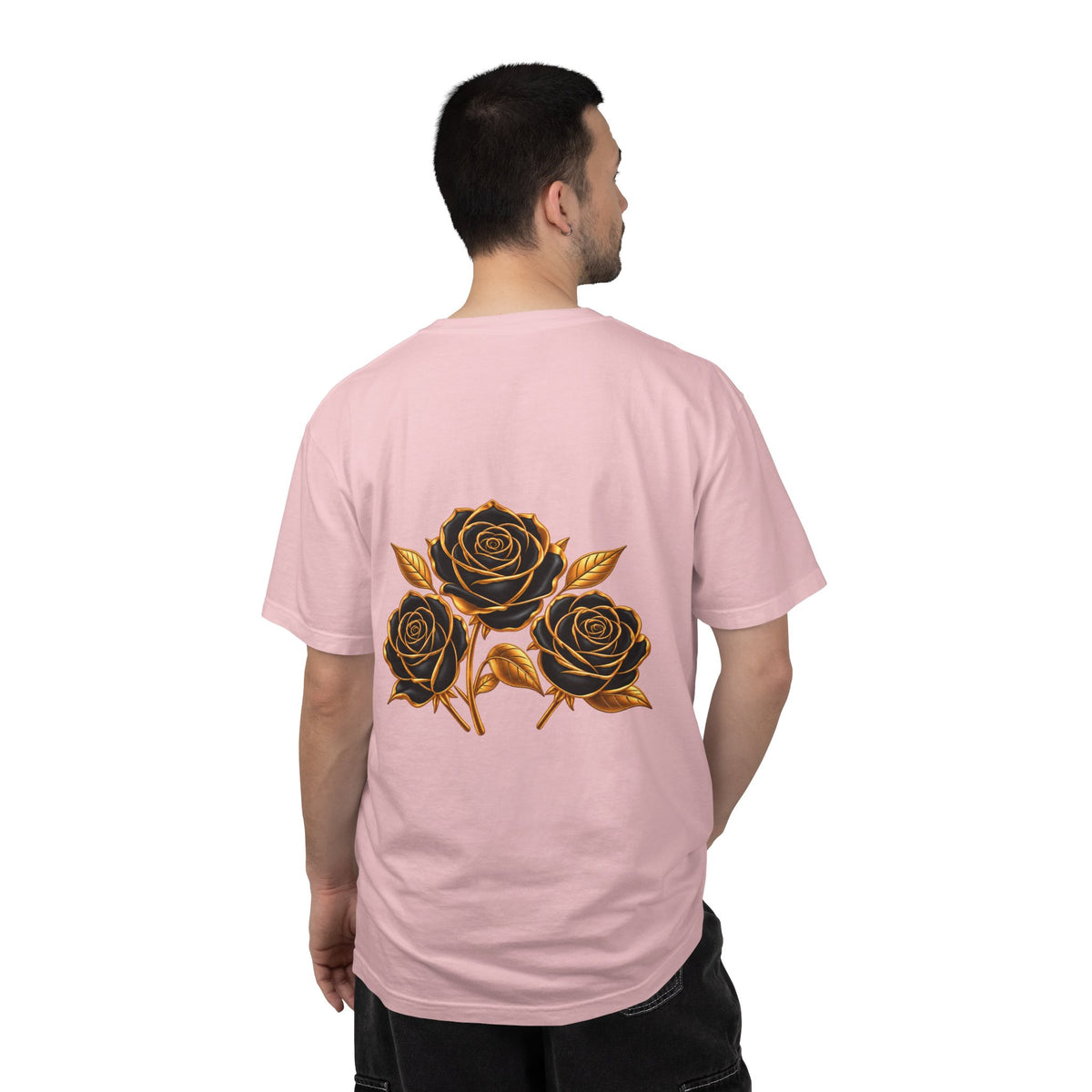 The Three Roses Graphic: Unisex T-Shirt  Gold & Black Floral Tee