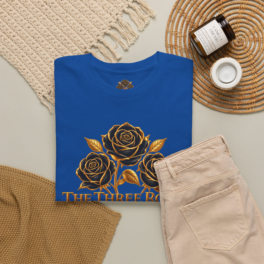 The Three Roses Tee — Mens Gold Floral Graphic T-Shirt