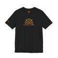 The Three Roses: Unisex Gold Black Rose T-Shirt Graphic Logo