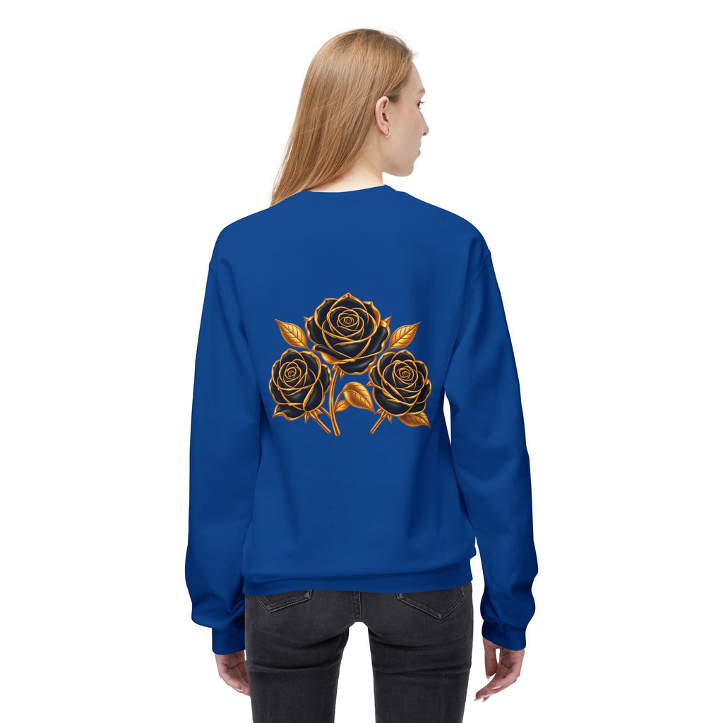 The Three Roses: Unisex Crewneck Gold Rose Sweatshirt Graphic Logo