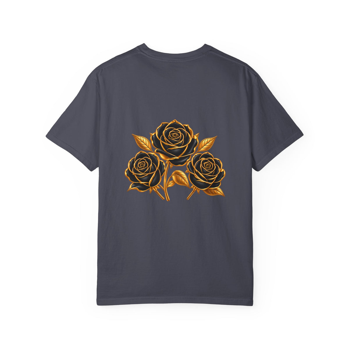 The Three Roses Graphic: Unisex T-Shirt  Gold & Black Floral Tee