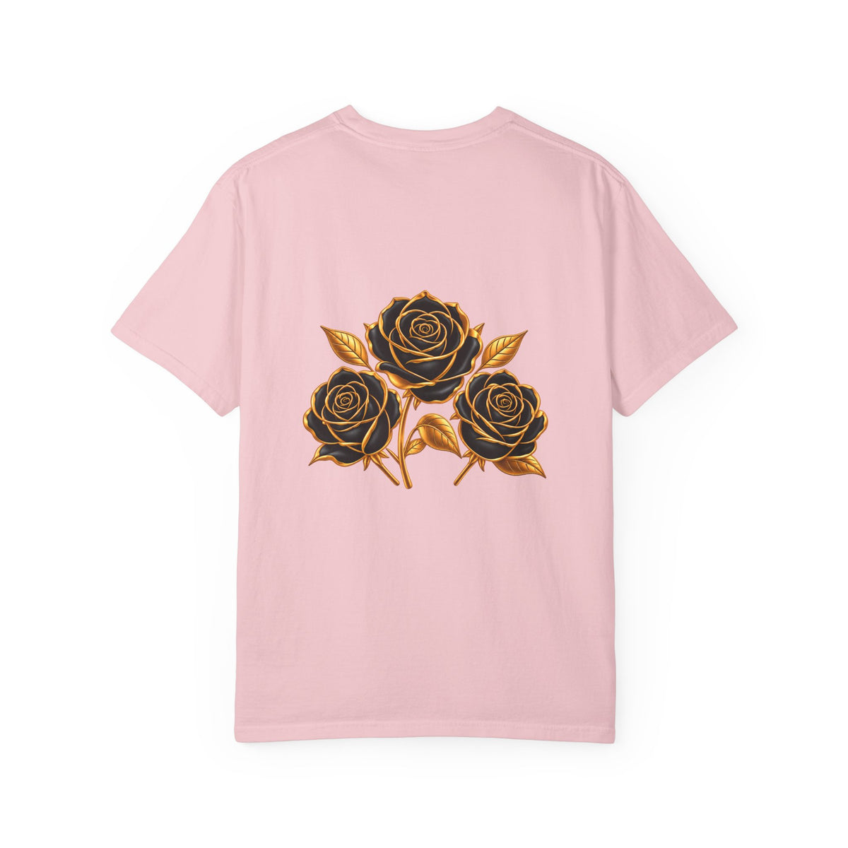 The Three Roses Graphic: Unisex T-Shirt  Gold & Black Floral Tee