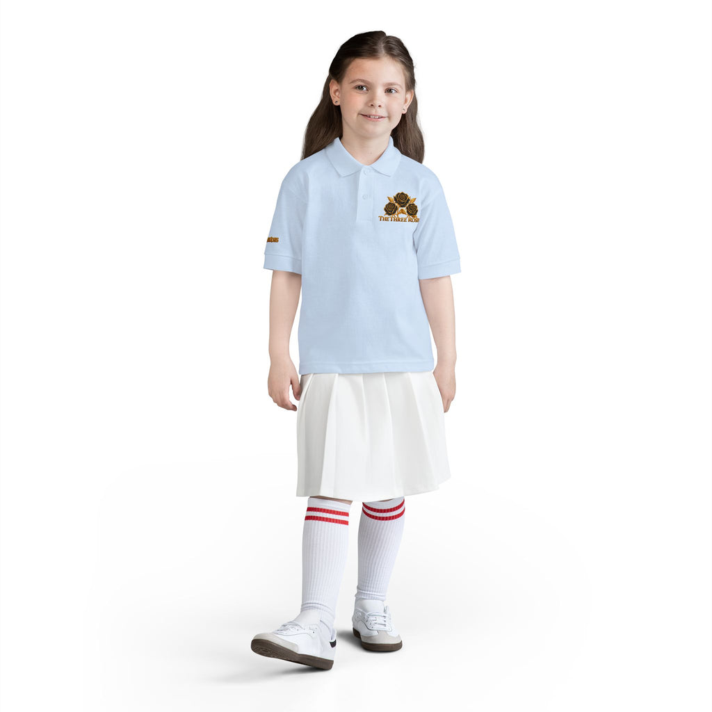 The Three Roses: Youth Polo T-Shirt Embroidered