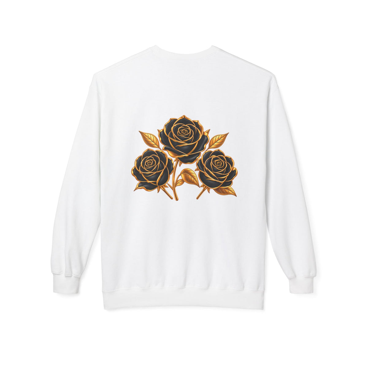 The Three Roses: Unisex Crewneck Gold Rose Sweatshirt Graphic Logo