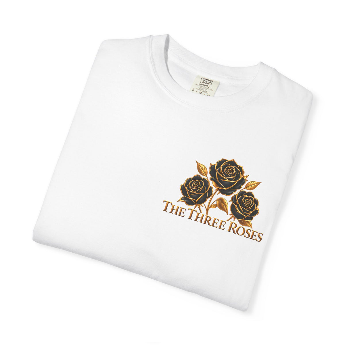 The Three Roses Graphic: Unisex T-Shirt  Gold & Black Floral Tee