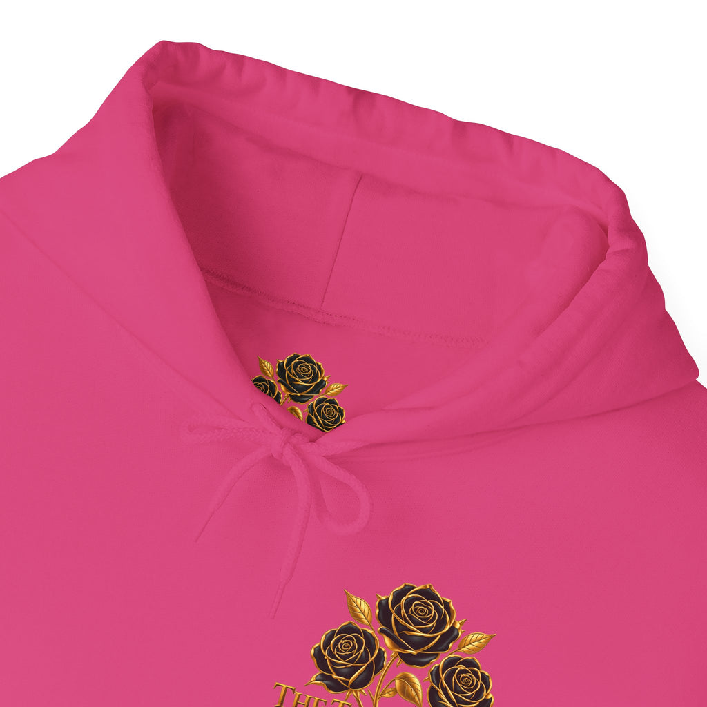 The Three Roses Hoodie: Unisex Gold Rose Graphic Hooded Sweatshirt