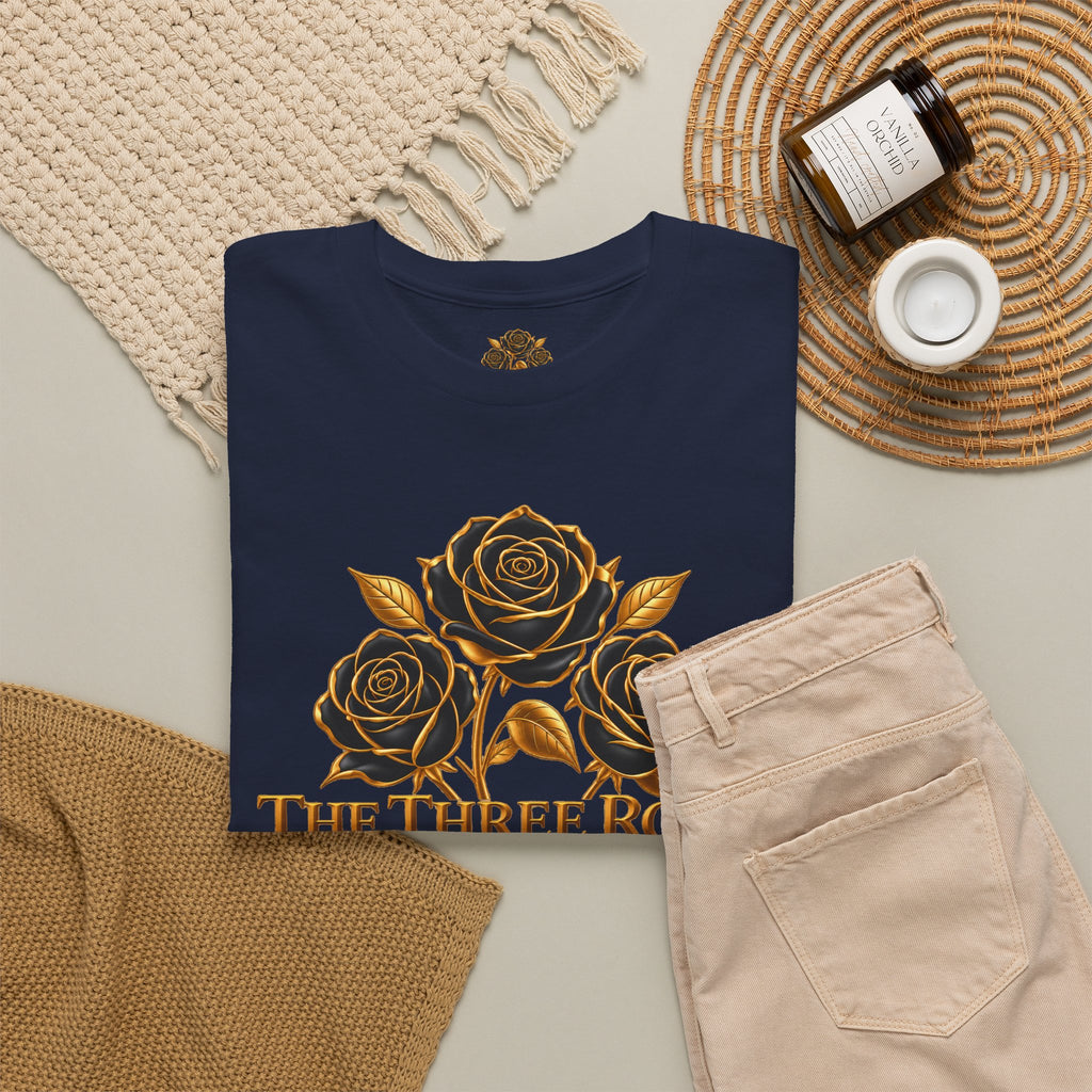 The Three Roses Tee — Mens Gold Floral Graphic T-Shirt