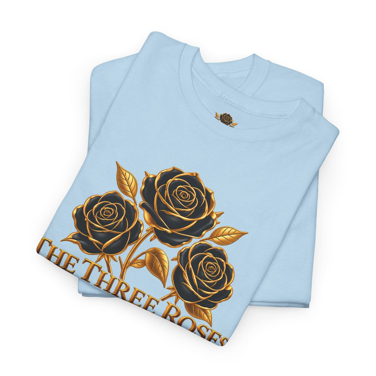 The Three Roses Tee — Mens Gold Floral Graphic T-Shirt