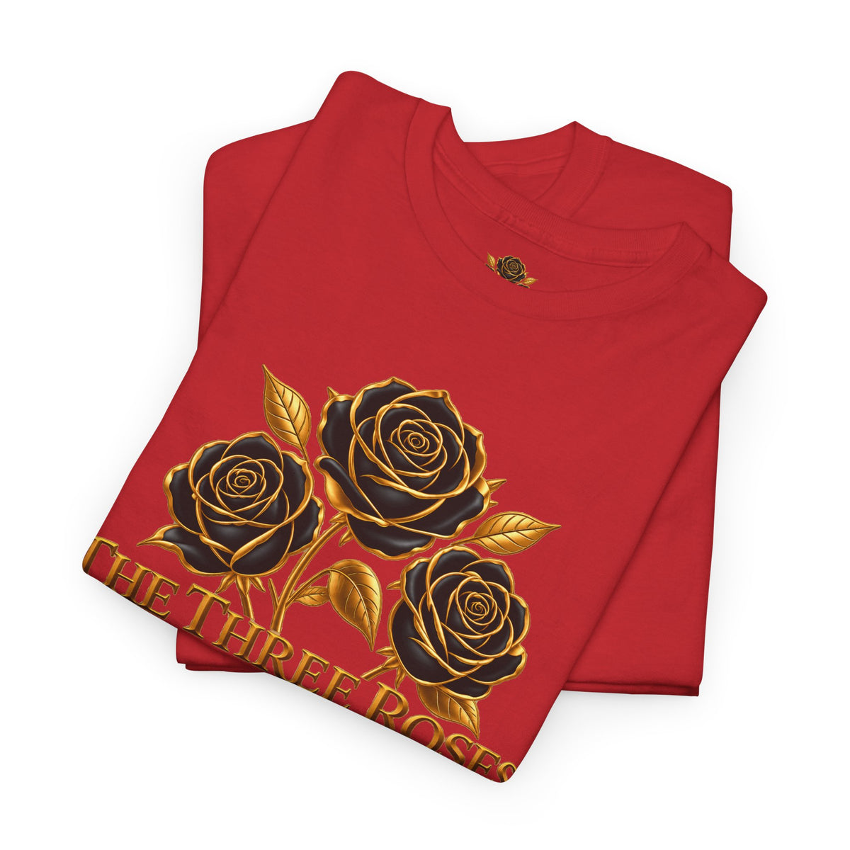The Three Roses Tee — Mens Gold Floral Graphic T-Shirt
