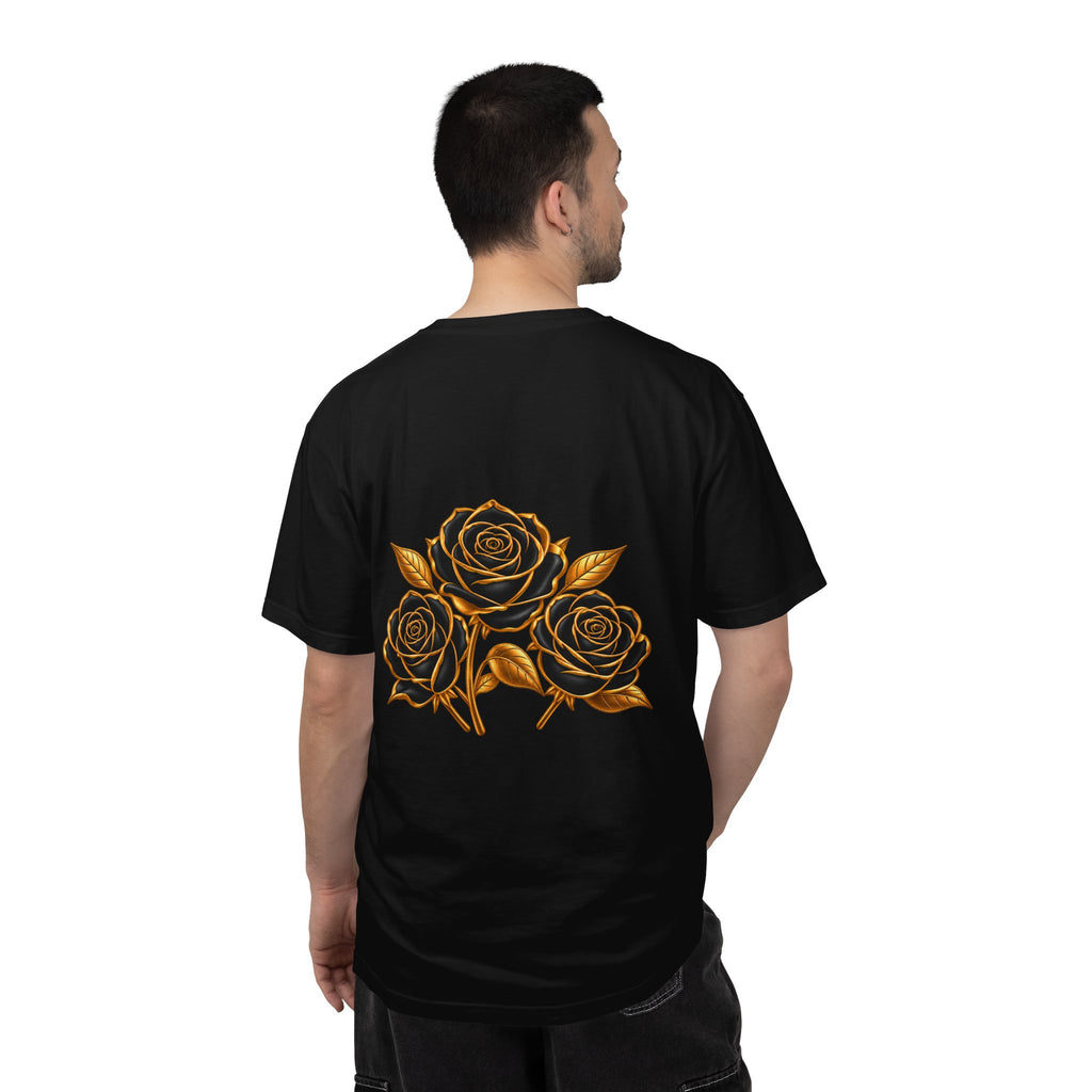 The Three Roses Graphic: Unisex T-Shirt  Gold & Black Floral Tee