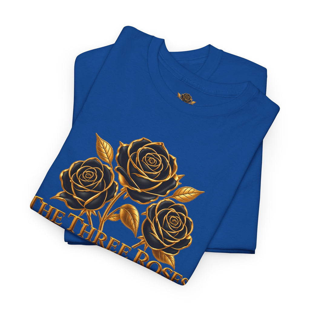 The Three Roses Tee — Mens Gold Floral Graphic T-Shirt