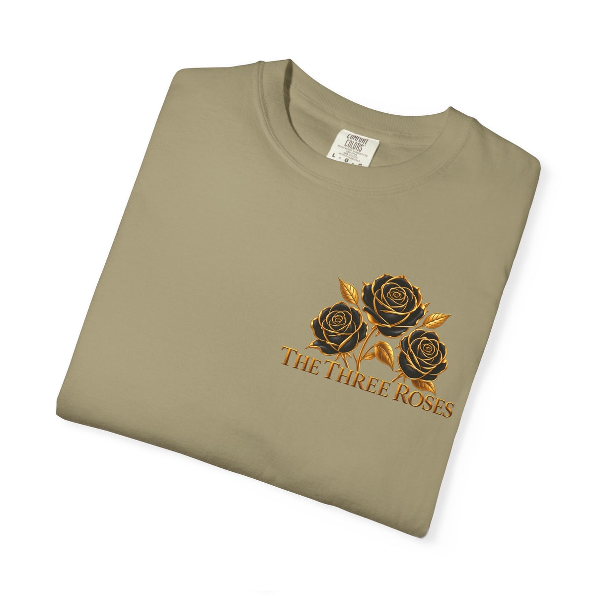 The Three Roses Graphic: Unisex T-Shirt  Gold & Black Floral Tee