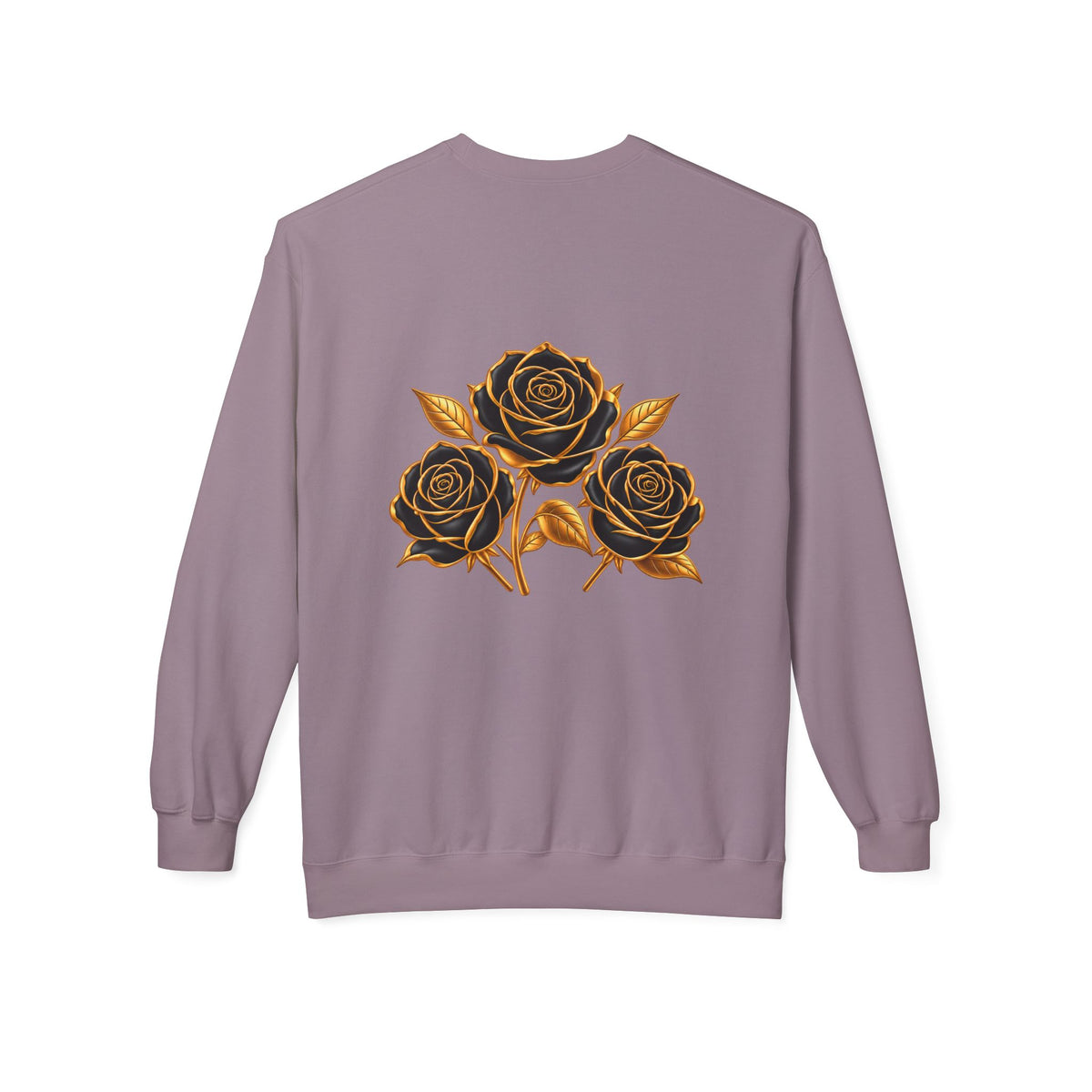 The Three Roses: Unisex Crewneck Gold Rose Sweatshirt Graphic Logo
