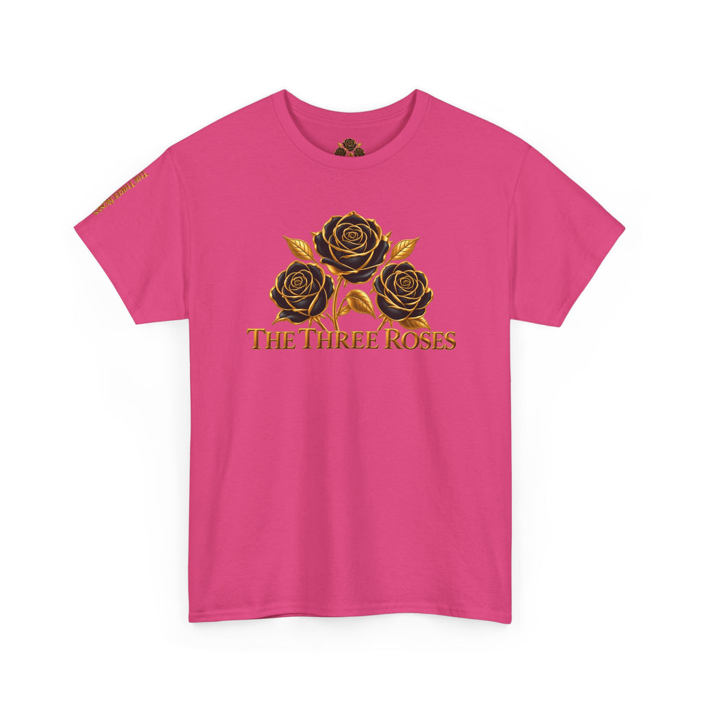 The Three Roses Tee — Mens Gold Floral Graphic T-Shirt