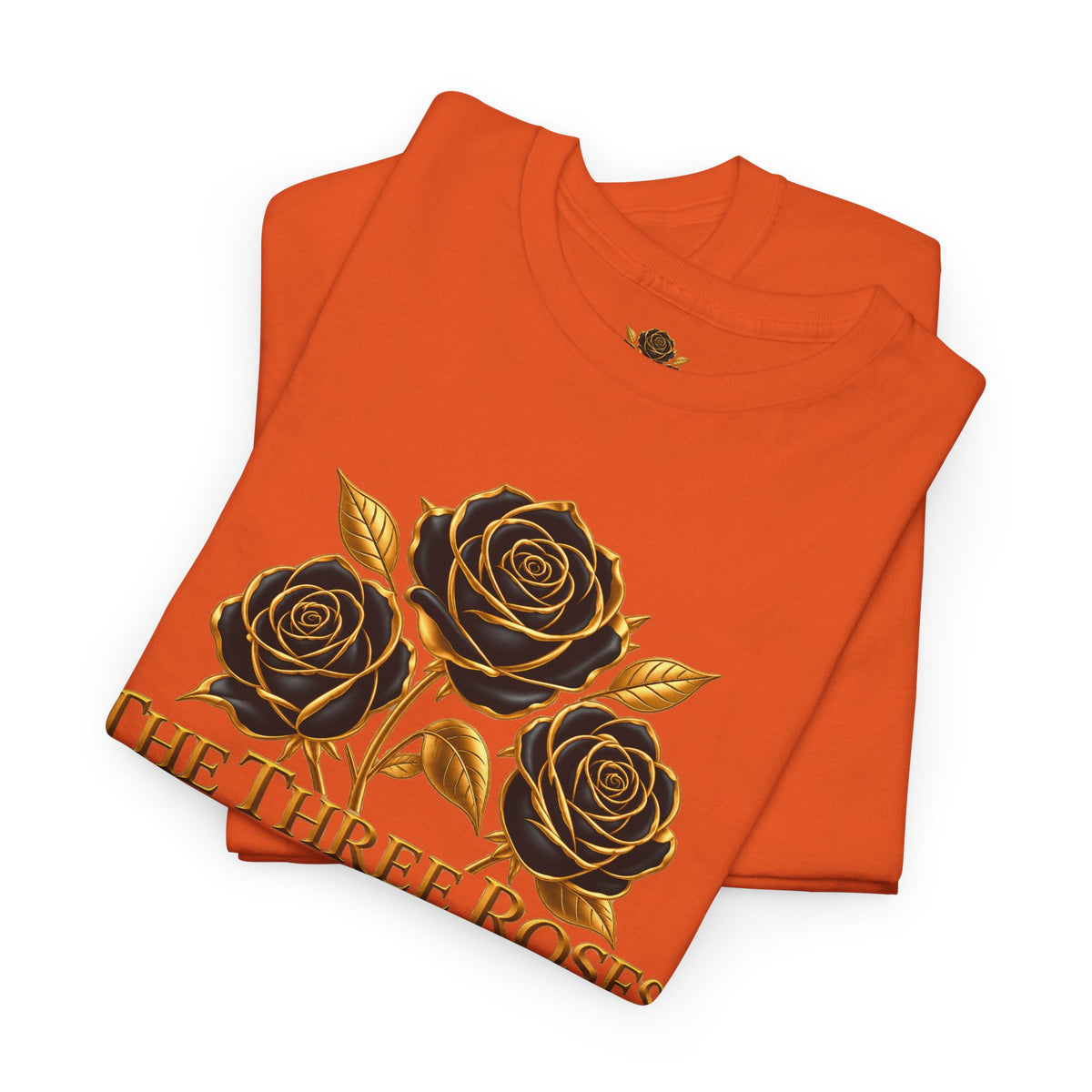 The Three Roses Tee — Mens Gold Floral Graphic T-Shirt